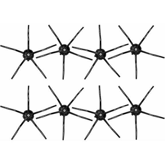 Side Brushes for Roborock 5-Armed Black Replacement Parts, Pack of 8