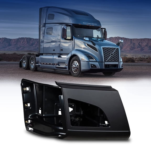 TORQUE Right Corner Bumper (with Fog Light Hole) Replacement for 2018+ Volvo VNL Semi Trucks Passenger Right Side RHD (TR456-R)