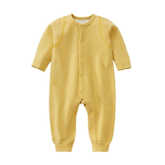 Side Button Onesie for Toddler Soft Solid Color Casual Romper Fleece Warm One Piece Jumpsuit Cute Baby Girl Lounge Clothes