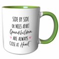 thumbnail image 1 of 3drose, Side by Side or Miles Apart Grandchildren Are Always Close at Heart, 11oz Two-tone Green Mug, 1 of 6