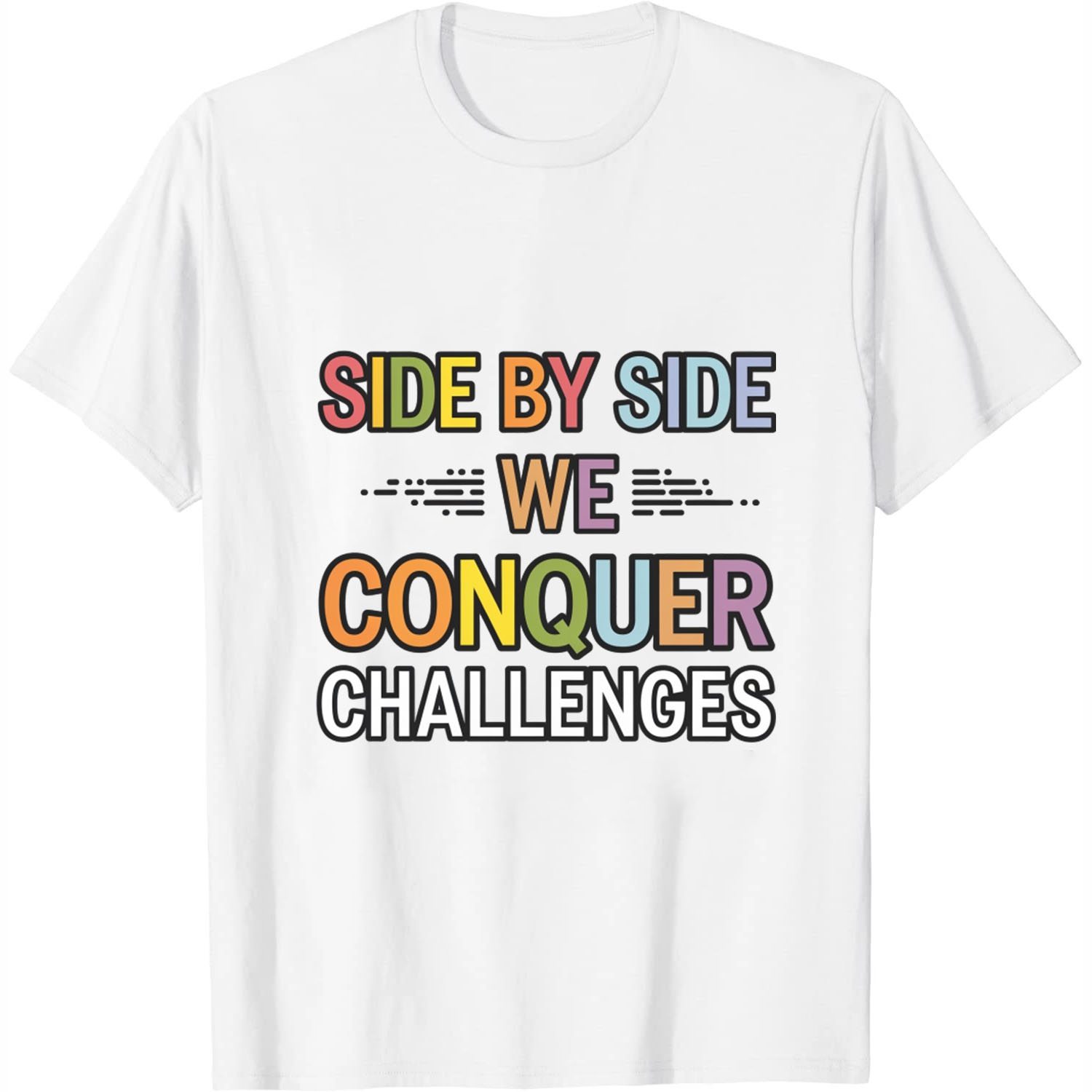 Side By Side We Conquer Challenges Math Graph Ghost Shirt
