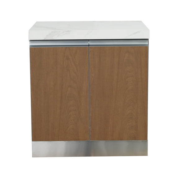 Side Cabinet with Wood Pattern Panels