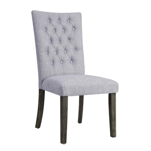 Side Chair In Gray Fabric, Gray Oak - Set of 2