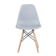 thumbnail image 1 of Dining Chairs, Simple Fashion Leisure Plastic Chair, Environmental Protection PP Material Thickened seat Surface, Solid Wood Leg Dressing Stool, Restaurant Outdoor Cafe Chair, Set of 1,Light Gray, 1 of 7