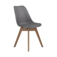 thumbnail image 1 of Side Chair with Counter Design & Angled Wooden Legs, Gray - Set of 2, 1 of 1