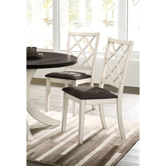 Side Chairs in Dining Room | Contemporary Design with Geometric Pattern | Criss - cross Back and Gray Fabric | Resolve the Problem of Unmatched Furniture