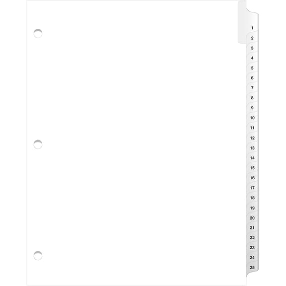 Side Collated Exhibit Tabs 3 Hole Punched - Avery® Style Bold Tabs Available in Convenient Sets - Easily Sort and Label Documents with Side Collated Exhibit Tabs | Letter Size - 1-25