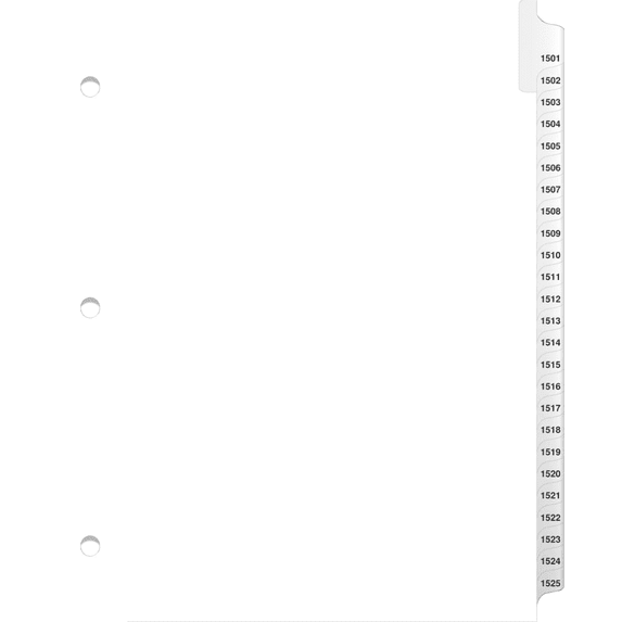Side Collated Exhibit Tabs 3 Hole Punched - Avery® Style Bold Tabs - Easily Sort and Label Documents with White Side Collated Exhibit Tabs | Letter Size - 1501-1525