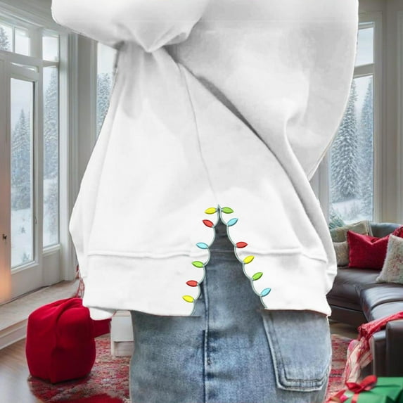Side Cut Out Sweatshirt Embroidery Design, Bow Appliqué Embroidery Design, Christmas Light Side Sweaters Embroidery Design, Merry Christmas