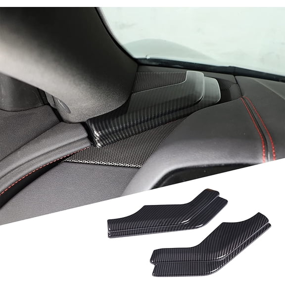 Side Dashboard Panel Trim Cover Compatible with Chevrolet Corvette C8 Stingray 2020-2023, ABS Console Side Dash Board Panel Decoration Cover Accessories, 4PCS (Carbon Fiber Pattern Black)