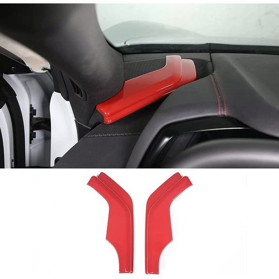 Side Dashboard Panel Trim Cover Compatible with Chevrolet Corvette C8 Stingray 2020-2023, ABS Console Side Dash Board Panel Decoration Cover Accessories, 4PCS (Red)