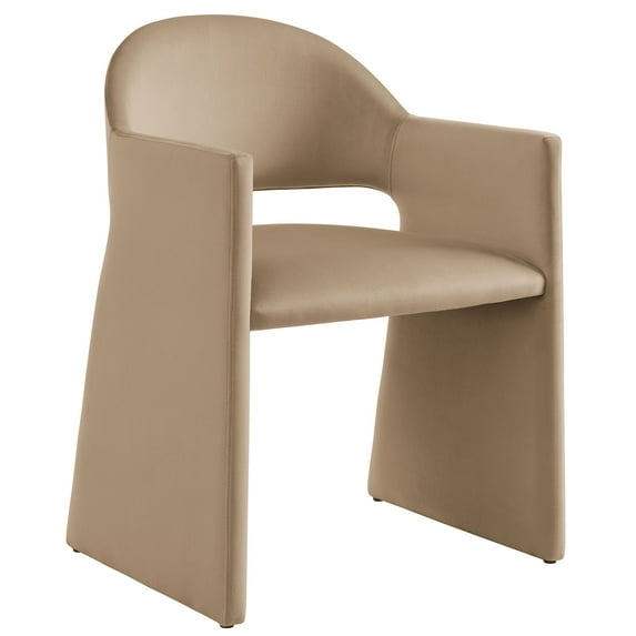 Side Dining Chair Armchair, Brown, Velvet, Bar Pub Cafe Bistro Dining Kitchen Hospitality Restaurant, Modern Contemporary, HB37563
