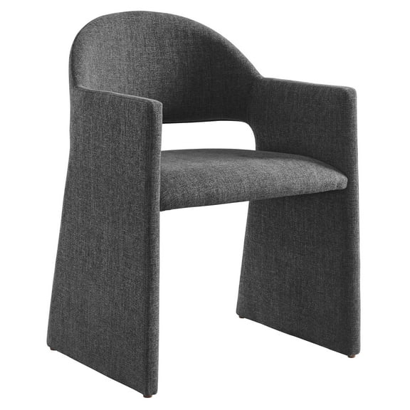 Side Dining Chair Armchair, Dark Gray, Fabric, Bar Pub Cafe Bistro Dining Kitchen Hospitality Restaurant, Modern Contemporary, HB37564