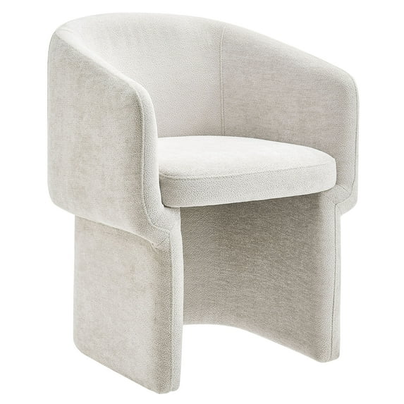 Side Dining Chair Armchair, Ivory White, Fabric, Bar Pub Cafe Bistro Dining Kitchen Hospitality Restaurant, Modern Contemporary, HB37289