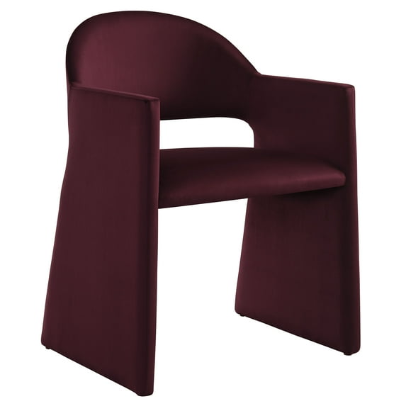 Side Dining Chair Armchair, Red, Velvet, Bar Pub Cafe Bistro Dining Kitchen Hospitality Restaurant, Modern Contemporary, HB37562