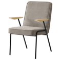 thumbnail image 1 of Side Dining Chair Armchair, Sand Beige, Fabric, French Kitchen Cafe Bistro Hospitality Restaurant, Modern Contemporary HB36876, 1 of 9