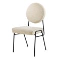 thumbnail image 1 of Side Dining Chair, Beige Black, Fabric, Mid Century Kitchen Cafe Bistro Hospitality Restaurant, Modern Contemporary HB34613, 1 of 9