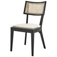 thumbnail image 1 of Side Dining Chair, Beige Black, Wood, Modern Contemporary Farmhouse Coastal, Kitchen Room Cafe Bistro Restaurant Hospitality, 1 of 8