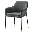 thumbnail image 1 of Side Dining Chair, Black Grey Gray, Velvet, Modern Contemporary, Mid Century Kitchen Room Cafe Bistro Restaurant Hospitality, 1 of 7