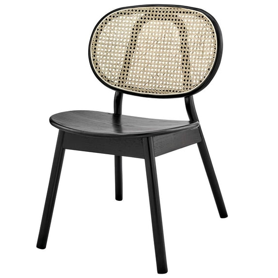 Side Dining Chair, Black, Wood, Modern Contemporary Farmhouse Coastal, Kitchen Room Cafe Bistro Restaurant Hospitality