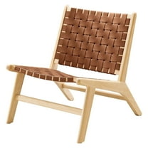 Side Dining Chair, Brown Natural, Faux Vinyl Leather, Wood, Kitchen Cafe Bistro Hospitality Restaurant, Modern Contemporary HB36054