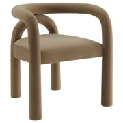 Side Dining Chair, Brown, Velvet, Bar Pub Cafe Bistro Dining Kitchen Hospitality Restaurant, Modern Contemporary, HB37610