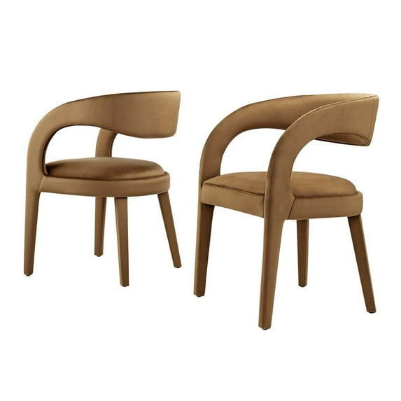 Side Dining Chair, Brown, Velvet, Kitchen Cafe Bistro Hospitality Restaurant, Modern Contemporary Boutique HB35936