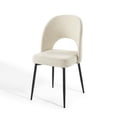 thumbnail image 1 of Side Dining Chair, Fabric, Black Beige, Modern Contemporary Urban Design, Kitchen Room Cafe Bistro Restaurant Hospitality, 1 of 9