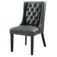 thumbnail image 1 of Side Dining Chair, Grey Gray, Vegan Leather, Kitchen Cafe Bistro Hospitality Restaurant, Modern Contemporary HB32931, 1 of 8