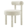 thumbnail image 1 of Side Dining Chair, Ivory White, Fabric, Kitchen Cafe Bistro Hospitality Restaurant, Modern Contemporary HB34832, 1 of 9