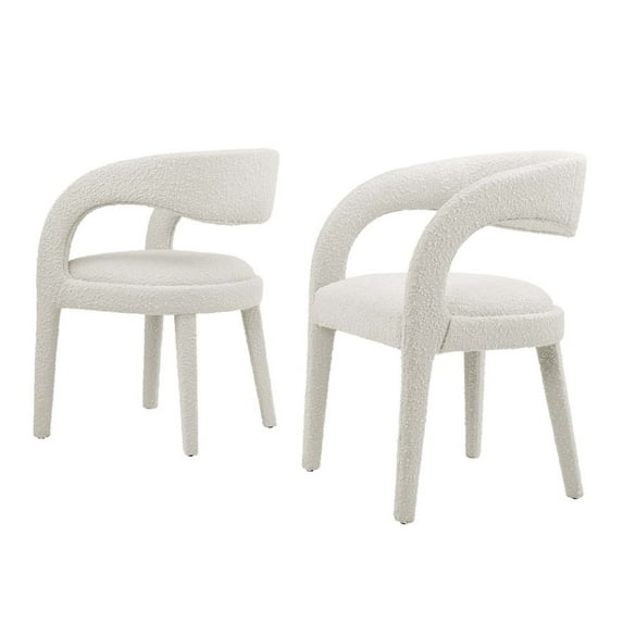 Side Dining Chair, Ivory White, Fabric, Kitchen Cafe Bistro Hospitality Restaurant, Modern Contemporary HB35935