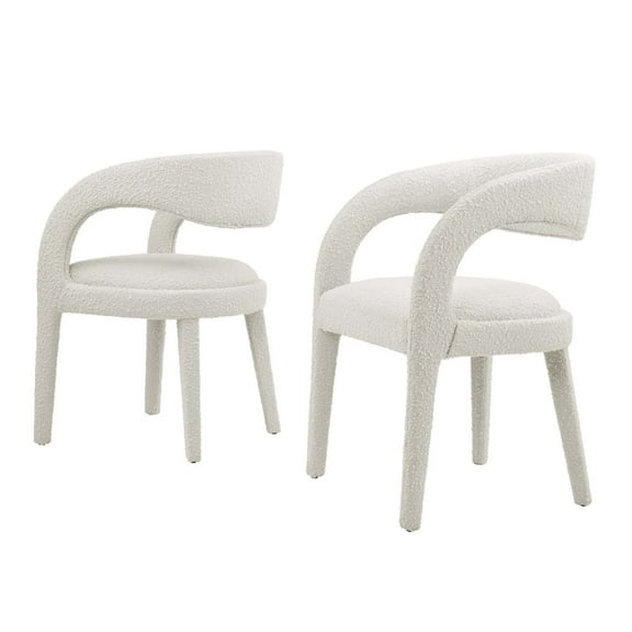 Side Dining Chair, Ivory White, Fabric, Kitchen Cafe Bistro Hospitality Restaurant, Modern Contemporary HB35935