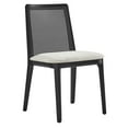 thumbnail image 1 of Side Dining Chair, Ivory White, Fabric, Wood, Rattan, Bar Pub Cafe Bistro Dining Kitchen Hospitality Restaurant, Modern Contemporary, HB37082, 1 of 9