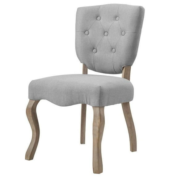 Side Dining Chair, Light Grey Gray, Fabric, French Kitchen Cafe Bistro Hospitality Restaurant, Modern Contemporary HB33174
