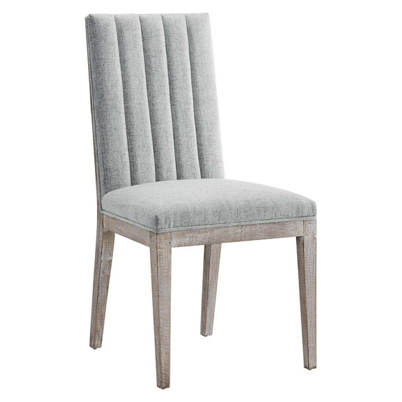 Side Dining Chair, Light Grey Gray, Fabric, French Kitchen Cafe Bistro Hospitality Restaurant, Modern Contemporary HB34370
