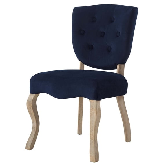 Side Dining Chair, Midnight Blue, Velvet, French Kitchen Cafe Bistro Hospitality Restaurant, Modern Contemporary Boutique HB33177