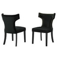 thumbnail image 1 of Side Dining Chair, Nailhead, Set of 2, Black, Velvet, Modern Contemporary, Kitchen Room Cafe Bistro Restaurant Hospitality, 1 of 10