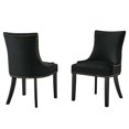 thumbnail image 1 of Side Dining Chair, Nailhead, Set of 2, Black, Velvet, Modern Contemporary, Kitchen Room Cafe Bistro Restaurant Hospitality, 1 of 9