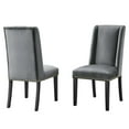thumbnail image 1 of Side Dining Chair, Nailhead, Set of 2, Grey Gray, Velvet, Modern Contemporary, Kitchen Room Cafe Bistro Restaurant Hospitality, 1 of 9