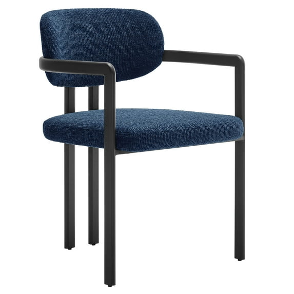 Side Dining Chair, Navy Blue, Fabric, Metal, Bar Pub Cafe Bistro Dining Kitchen Hospitality Restaurant, Modern Contemporary, HB37859