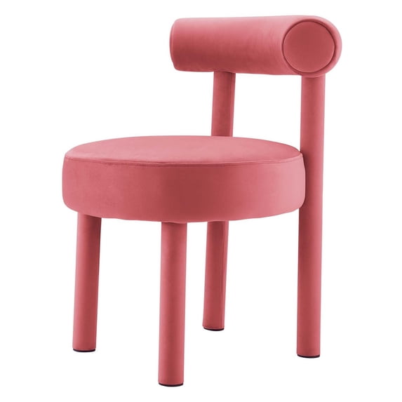 Side Dining Chair, Pink, Velvet, Kitchen Cafe Bistro Hospitality Restaurant, Modern Contemporary Boutique HB34834
