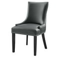 thumbnail image 1 of Side Dining Chair, Rivet Nailhead, Grey Gray, Vegan Leather, Kitchen Cafe Bistro Hospitality Restaurant, Modern Contemporary HB32919, 1 of 8
