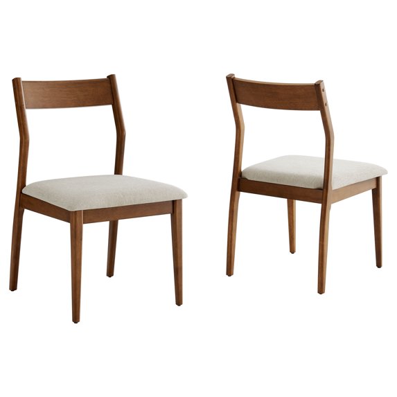 Side Dining Chair, Set of 2, Beige, Fabric, Wood, Bar Pub Cafe Bistro Dining Kitchen Hospitality Restaurant, Modern Contemporary, HB37223