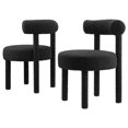 thumbnail image 1 of Side Dining Chair, Set of 2, Black, Fabric, Kitchen Cafe Bistro Hospitality Restaurant, Modern Contemporary HB36146, 1 of 11