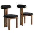 thumbnail image 1 of Side Dining Chair, Set of 2, Black, Fabric, Wood, Bar Pub Cafe Bistro Dining Kitchen Hospitality Restaurant, Modern Contemporary, HB37317, 1 of 10