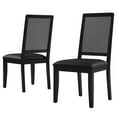 thumbnail image 1 of Side Dining Chair, Set of 2, Black, Vegan Leather, Wood, Kitchen Cafe Bistro Hospitality Restaurant, Modern Contemporary HB36818, 1 of 10