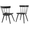 thumbnail image 1 of Side Dining Chair, Set of 2, Black, Wood, Modern Contemporary Farmhouse Coastal, Kitchen Room Cafe Bistro Restaurant Hospitality, 1 of 10