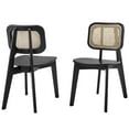 thumbnail image 1 of Side Dining Chair, Set of 2, Black, Wood, Modern Contemporary Farmhouse Coastal, Kitchen Room Cafe Bistro Restaurant Hospitality, 1 of 10