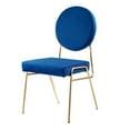 thumbnail image 1 of Side Dining Chair, Set of 2, Blue Navy Gold, Velvet, Mid Century Kitchen Cafe Bistro Hospitality Restaurant, Modern Contemporary Boutique HB34906, 1 of 12