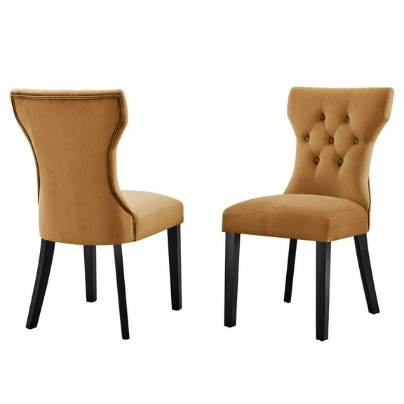 Side Dining Chair, Set of 2, Brown, Velvet, Modern Contemporary, Kitchen Room Cafe Bistro Restaurant Hospitality